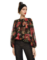 Rose-print chiffon blouse - | Dolce & Gabbana