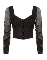 Corset bustier with tulle sleeves - | Dolce & Gabbana
