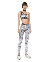 Jersey top with graffiti logo print - | Dolce & Gabbana