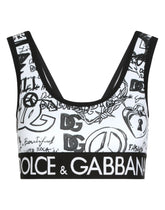 Jersey top with graffiti logo print - | Dolce & Gabbana