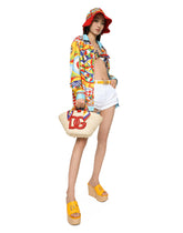 Carretto-print poplin top with knot detail - | Dolce & Gabbana