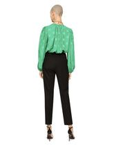 Silk blouse with all-over DG logo - | Dolce & Gabbana