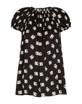 Charmeuse top with all-over DG print - | Dolce & Gabbana