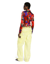 Satin shirt bodysuit with anemone print - | Dolce & Gabbana