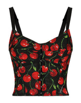Cherry-print elasticated corset top - | Dolce & Gabbana