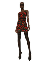 Cherry-print elasticated corset top - | Dolce & Gabbana