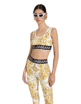 Technical jersey top with branded elastic band - | Dolce & Gabbana