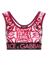 Technical jersey top with branded elastic band - | Dolce & Gabbana