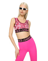 Technical jersey top with branded elastic band - | Dolce & Gabbana