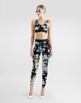 Activewear bra top in floral-print jersey - | Dolce & Gabbana