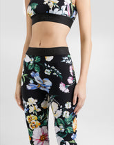 Activewear bra top in floral-print jersey - | Dolce & Gabbana