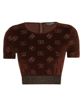 Chenille top with jacquard DG logo - | Dolce & Gabbana