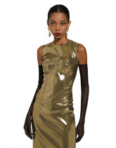 Short foiled satin corset top - | Dolce & Gabbana