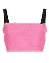 Raschel tweed crop top with straps - | Dolce & Gabbana