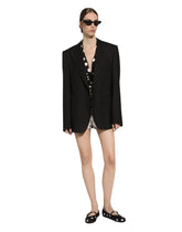 Polka-dot charmeuse top with plunging neckline - | Dolce & Gabbana