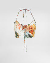 Flower-print poplin top - | Dolce & Gabbana
