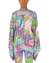 60s-print charmeuse tunic with kimono sleeves - | Dolce & Gabbana