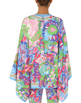 60s-print charmeuse tunic with kimono sleeves - | Dolce & Gabbana