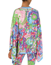 60s-print charmeuse tunic with kimono sleeves - | Dolce & Gabbana