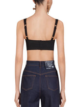 CORSET STYLE BUSTIER TOP IN SHEATH JACQUARD AND LACE - | Dolce & Gabbana