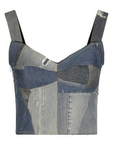 Patchwork denim corset - | Dolce & Gabbana