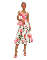 Carnation-print poplin corset - | Dolce & Gabbana