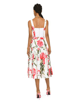 Carnation-print poplin corset - | Dolce & Gabbana