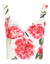 Carnation-print poplin corset - | Dolce & Gabbana
