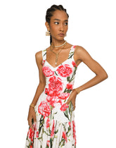 Carnation-print poplin corset - | Dolce & Gabbana