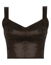 Shiny satin corset top - | Dolce & Gabbana