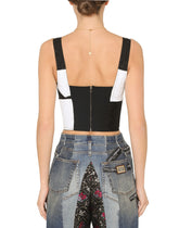 Long damier patchwork jacquard bustier top - | Dolce & Gabbana