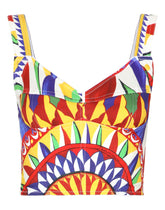 Carretto-print charmeuse bustier top - | Dolce & Gabbana