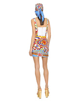 Carretto-print charmeuse bustier top - | Dolce & Gabbana