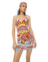 Carretto-print charmeuse bustier top - | Dolce & Gabbana