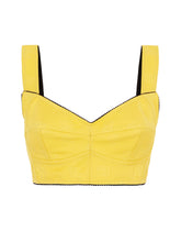 Jacquard corset top with all-over DG logo - | Dolce & Gabbana