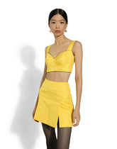 Jacquard corset top with all-over DG logo - | Dolce & Gabbana
