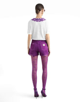 Jersey t-shirt with lace and DG patch - | Dolce & Gabbana