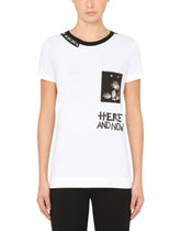 Jersey t-shirt with lettering - | Dolce & Gabbana
