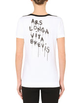 Jersey t-shirt with lettering - | Dolce & Gabbana