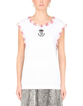 Jersey t-shirt with embroidery - | Dolce & Gabbana