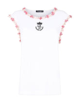 Jersey t-shirt with embroidery - | Dolce & Gabbana