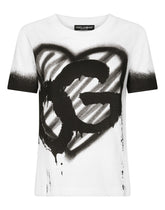 Jersey T-shirt with DG logo print - | Dolce & Gabbana