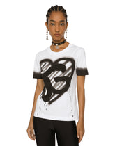 Jersey T-shirt with DG logo print - | Dolce & Gabbana