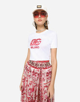 Jersey T-shirt with DG logo patch - | Dolce & Gabbana