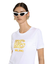 Jersey T-shirt with DG logo patch - | Dolce & Gabbana