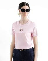 Jersey T-shirt with raised DG logo embroidery - | Dolce & Gabbana