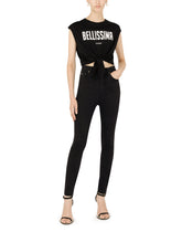 Jersey tank top with “Bellissima” print and knot detail - | Dolce & Gabbana