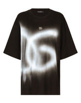 Oversize jersey T-shirt with DG logo print - | Dolce & Gabbana