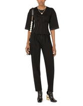 Jersey T-shirt with satin bustier details - | Dolce & Gabbana