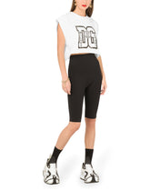 Cropped jersey T-shirt with DG print - | Dolce & Gabbana